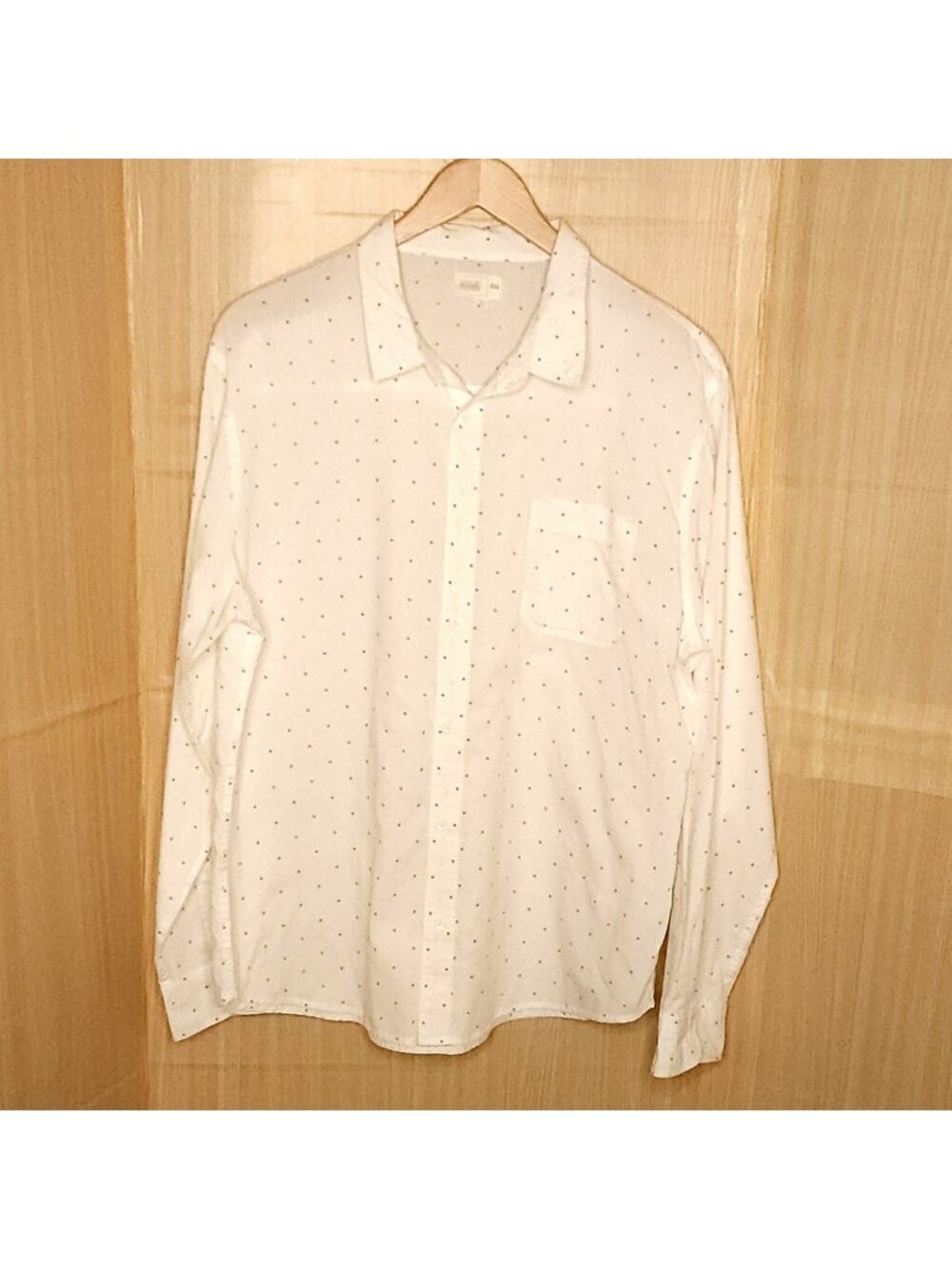 Walker Refinery Mens White Grey Polka-dot Long Sleeve Button Down XXL